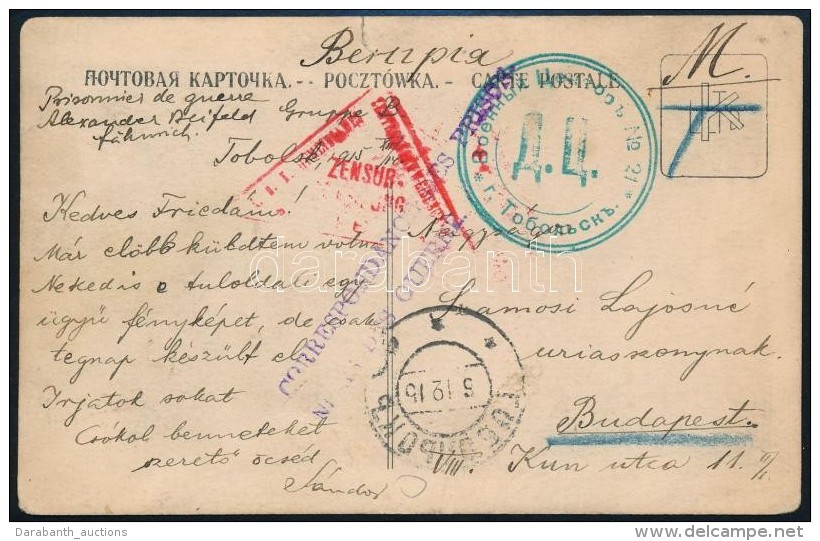 1915 Orosz Hadifogoly K&eacute;peslap Budapestre - Altri & Non Classificati
