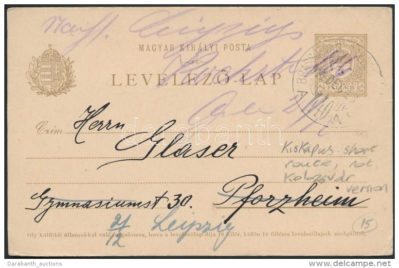 1912 5f D&iacute;jjegyes LevelezÅ‘lap BRASS&Oacute; - NAGYSZEBEN - (KISKAPUS) Vas&uacute;ti... - Autres & Non Classés