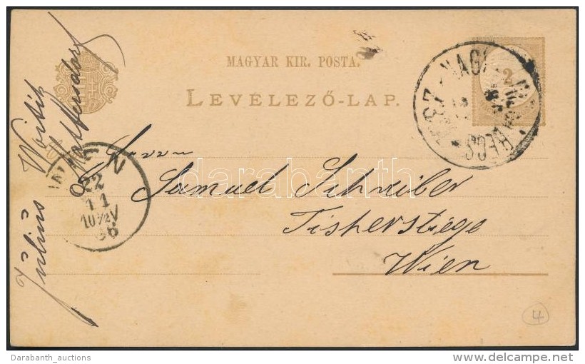 1886 2kr D&iacute;jjegyes LevelezÅ‘lap NAGY(KANIZS)A - B&Eacute;CS Vas&uacute;ti B&eacute;lyegz&eacute;ssel - Altri & Non Classificati