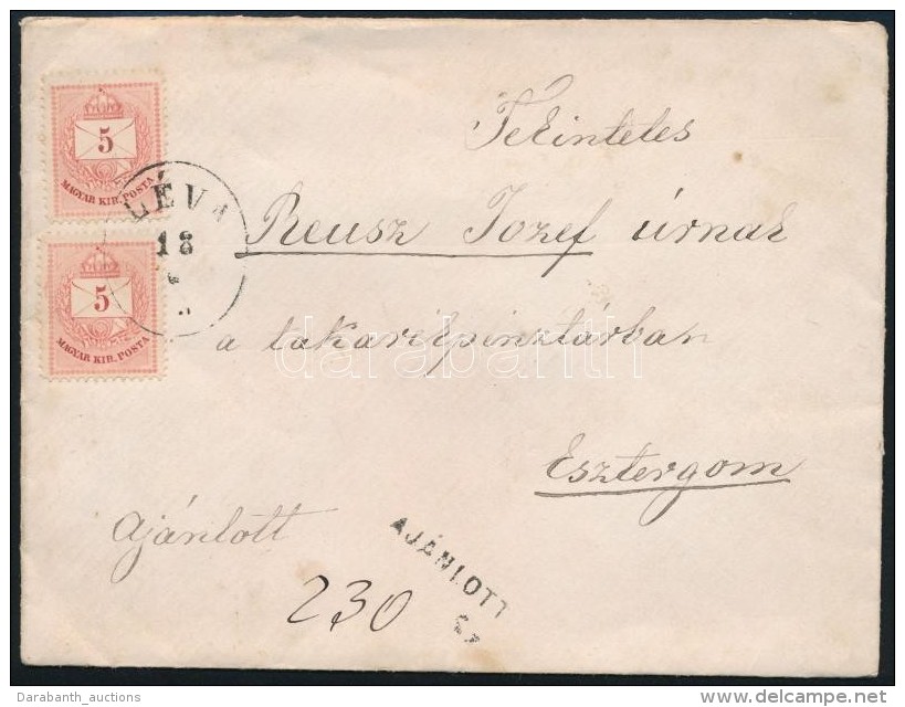 1875 4x Sz&iacute;nessz&aacute;m&uacute; 5kr Aj&aacute;nlott Lev&eacute;len 'L&Eacute;VA' - 'ESZTERGOM' - Altri & Non Classificati