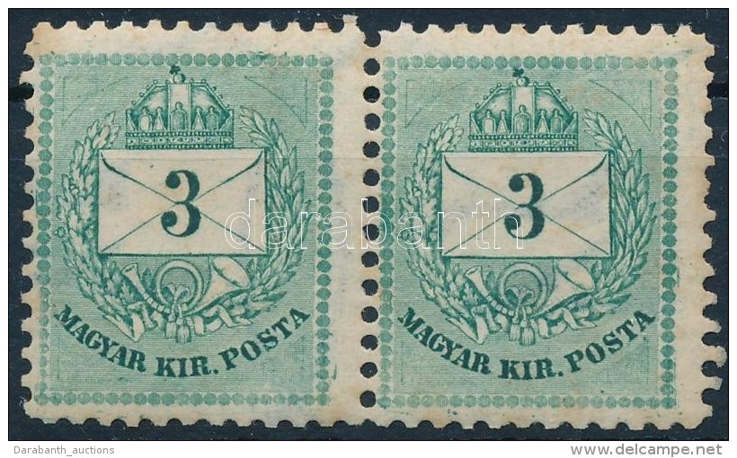 ** 1881 3kr P&aacute;r, Jobb Alul Metszethiba - Altri & Non Classificati