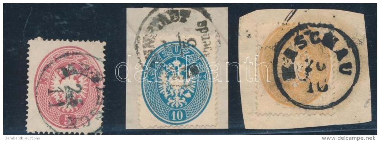 O 1863 5kr 'MEDIASCH', 10kr 'HERMANNSTADT', 15kr 'KASCHAU' - Altri & Non Classificati