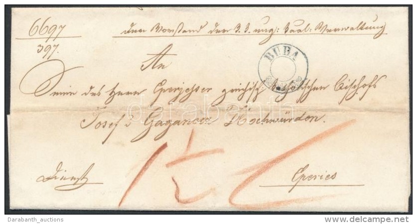 1850 Ex Offo Port&oacute;s Lev&eacute;l / Unpaid Cover 'BUDA' - Altri & Non Classificati