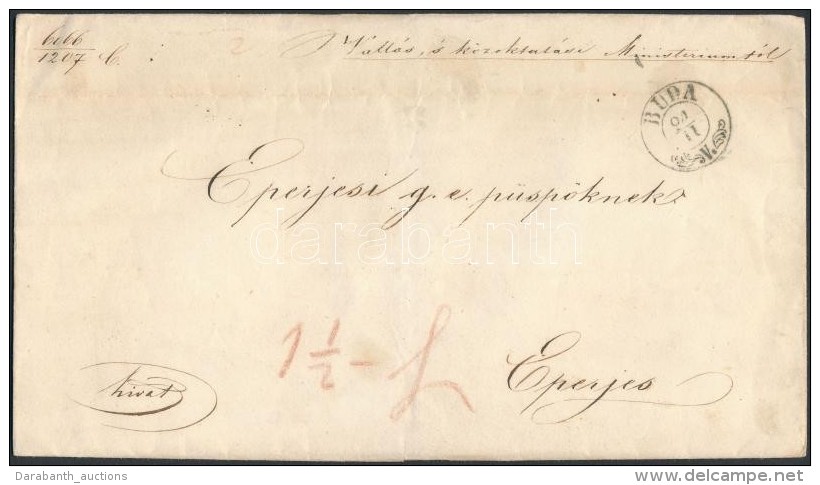 ~1848 Port&oacute;s Lev&eacute;l / Unpaid Cover 'BUDA' - Altri & Non Classificati