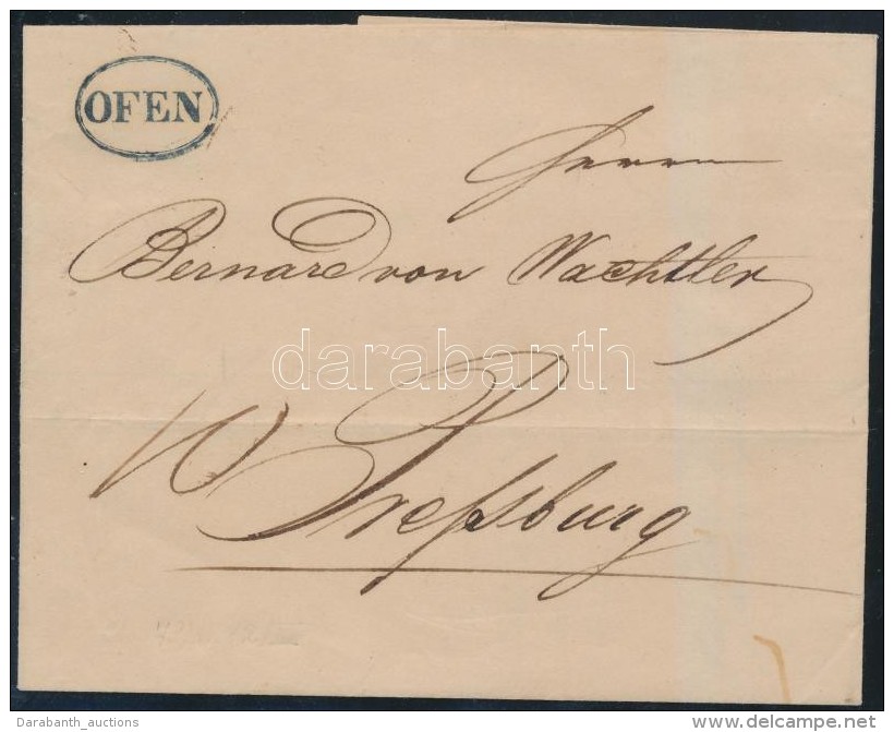 1837 Port&oacute;s Lev&eacute;l / Cover With Postage Due 'OFEN' - Presburg - Altri & Non Classificati