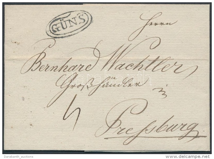 1836 Port&oacute;s Lev&eacute;l / Unpaid Cover 'G&Uuml;NS' - Presburg - Altri & Non Classificati