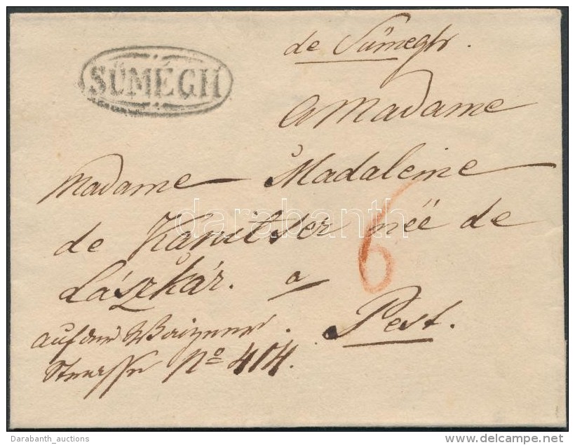 Ca 1830 Lev&eacute;l 6kr Port&oacute;val / Unpaid Cover 'S&Uuml;MEGH' - Pest - Altri & Non Classificati