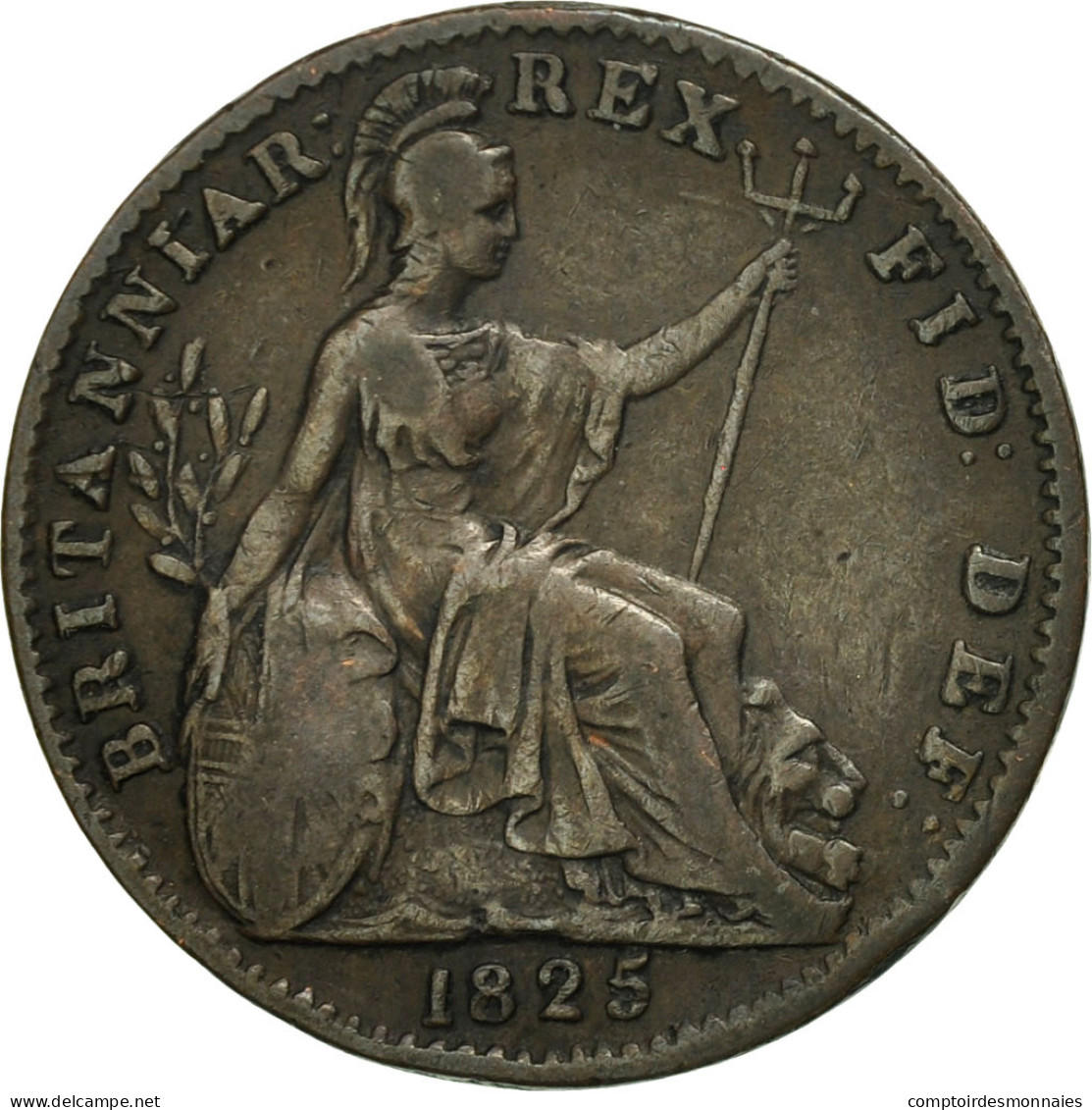 Monnaie, Grande-Bretagne, George IV, Farthing, 1825, TTB, Cuivre, KM:677 - B. 1 Farthing