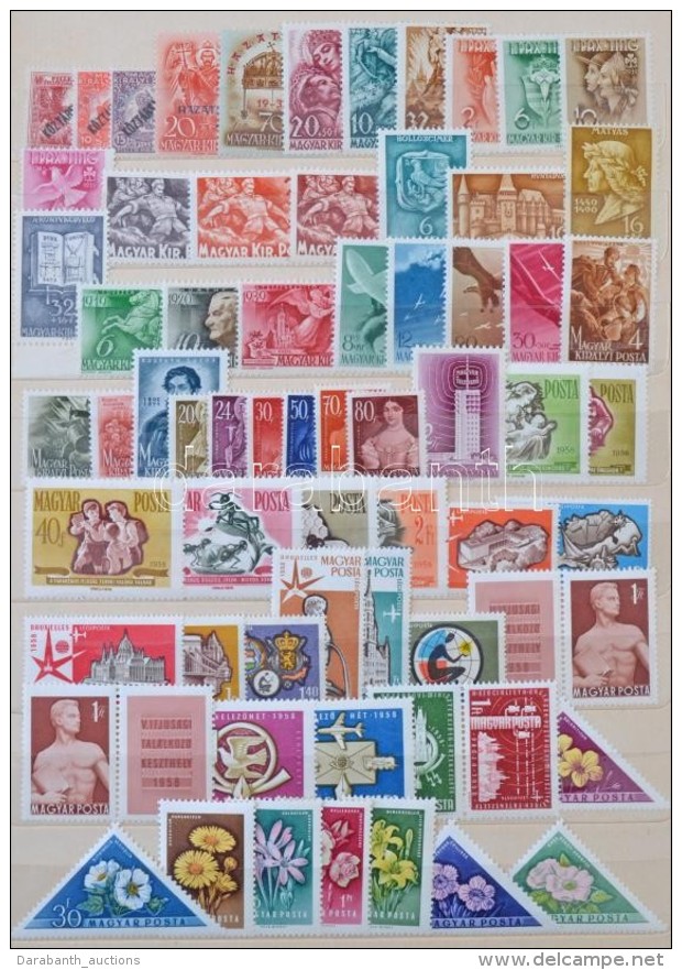 ** 1932-1990 224 Db Postatiszta Magyar Sor, &ouml;n&aacute;ll&oacute; &eacute;rt&eacute;k, &iacute;v, Blokk 8 Lapos... - Altri & Non Classificati