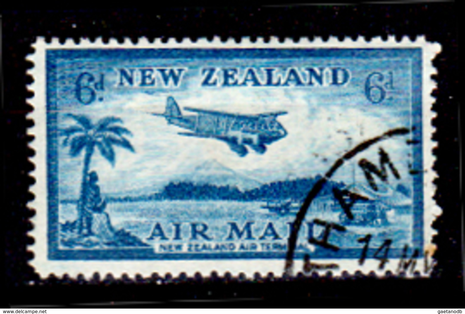 Nuova-Zelanda-0060 - Posta Aerea 1935 - Y&T N. 8 (o) Used - Senza Difetti Occulti. - Corréo Aéreo