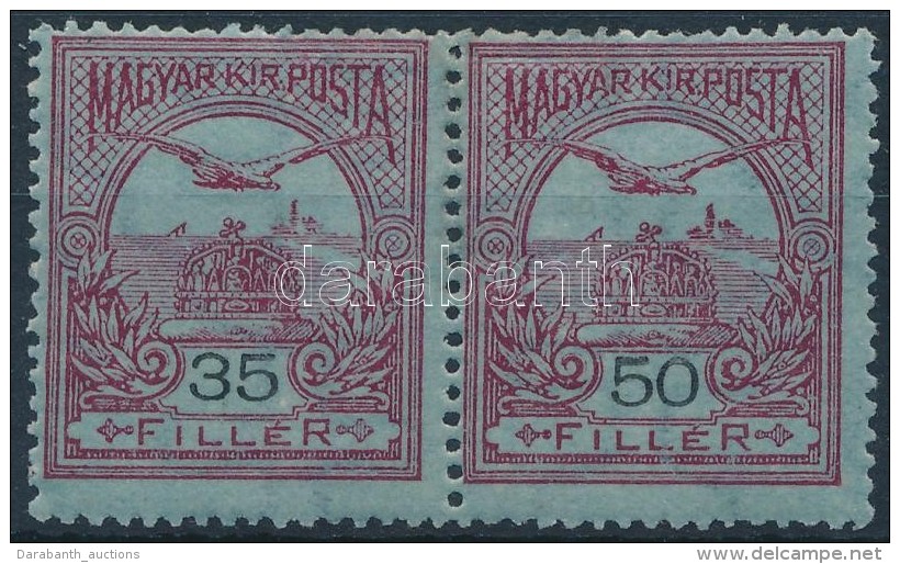 * 1913. Turul 50f P&aacute;r Benne 35/50f T&eacute;vnyomat (**130.000) / Mi. 121 Pair Including Mi. 120F 35f For... - Other & Unclassified