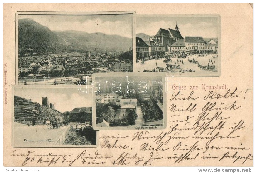 T2/T3 1897 (Vorl&auml;ufer!) Brass&oacute;, Kronstadt, Brasov; Marktplatz, Schwarzer Und Weiner Thurm, Evgl.... - Non Classificati