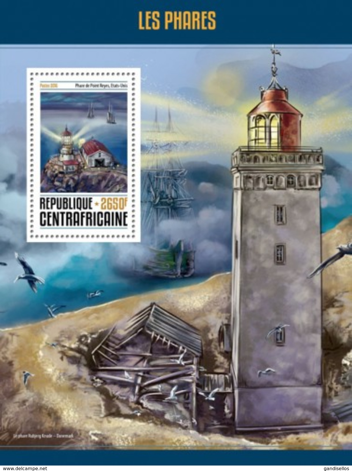 CENTRAFRICAINE 2016 SHEET LIGHTHOUSES PHARES FAROS FARI FAROIS Ca16614b - República Centroafricana