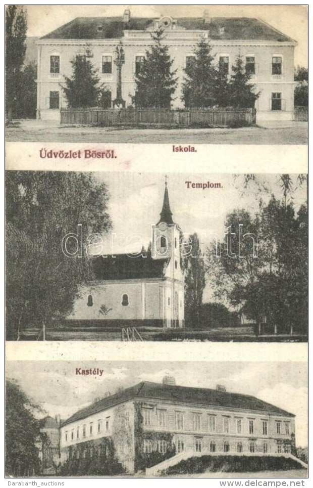 T2/T3 BÅ‘s, Bes, Gabcikovo; Iskola, Templom, Amad&eacute; Kast&eacute;ly / School, Church, Castle (EK) - Non Classificati