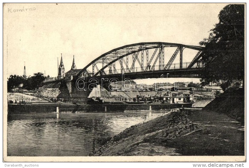 ** T2/T3 Kom&aacute;rom, Komarno; Kik&ouml;tÅ‘ A H&iacute;ddal / Port With Bridge (EK) - Non Classificati