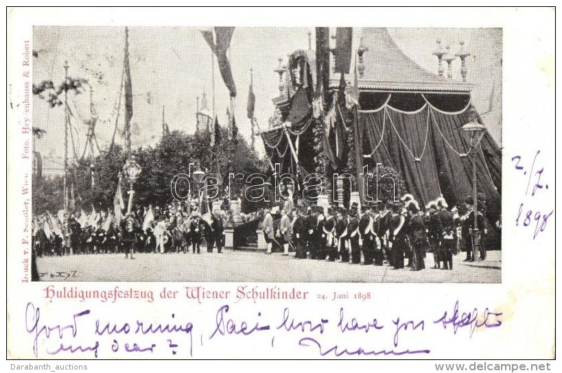 T2 1898 Vienna, Wien; Huldigungsfestzug Der Wiener Schulkinder. Druck V. F. Scholer - Non Classificati