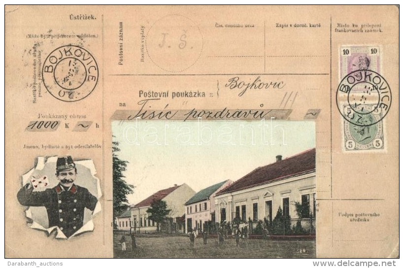 T2/T3 Bojkovice, &Uacute;strizek / Street View. Postman Montage Postcard  (EK) - Non Classificati