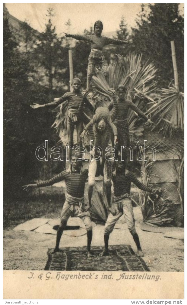 ** T2 Hamburg Stellingen, Hagenbeck's Ind. Ausstellung / Hagenbeck&acute;s Exposition, Indian Acrobats - Unclassified