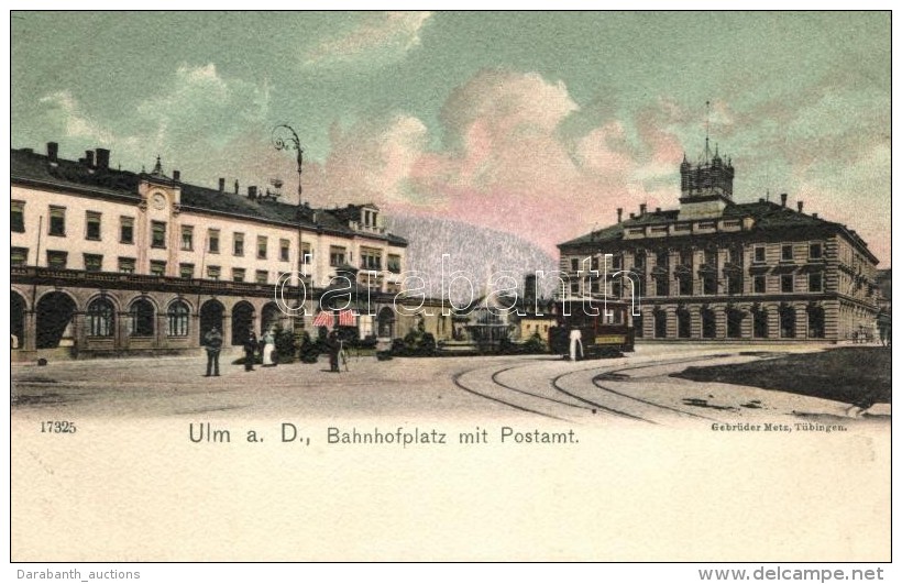 ** T1/T2 Ulm A. D. Bahnhofplatz Mit Postamt / Post Office, Railway Station - Non Classificati