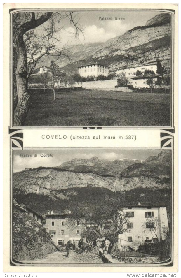 ** T2/T3 Covelo (Trentino-Alto Adige/S&uuml;dtirol), Palazzo Sizzo, Piazza / Palace, Square, G. B. Unterveger (EK) - Non Classificati