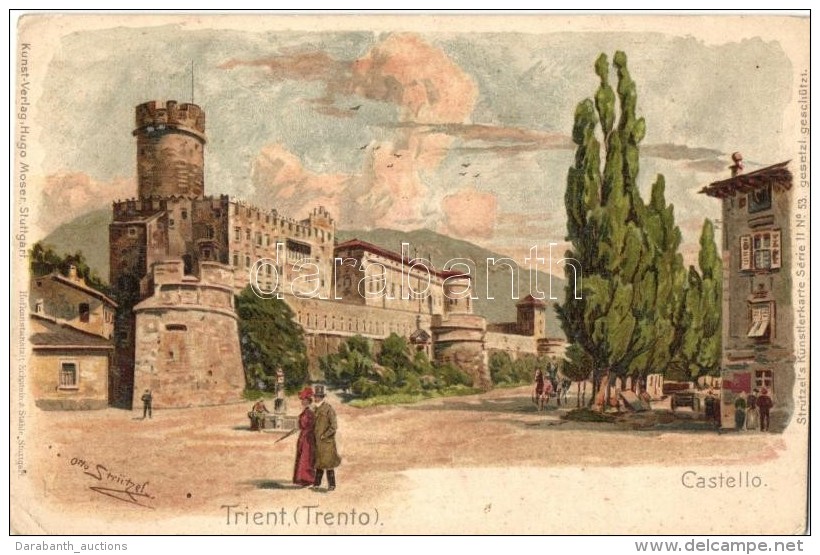 ** T2/T3 Trento, Trient (S&uuml;dtirol); Castello / Castle. Str&uuml;tzel's Kunstlerkarte Serie No. 53. Litho S:... - Non Classificati