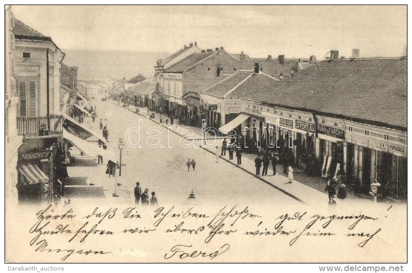 T2/T3 Turnu Severin, Sz&ouml;r&eacute;nyv&aacute;r; Street View With Shops Of B&ouml;mches, La Papagalu, Rubin... - Non Classificati