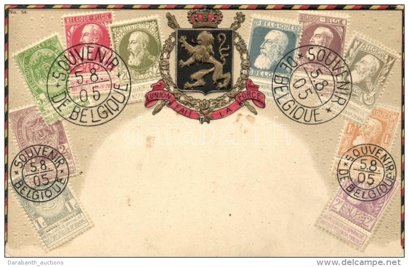 ** T2 Postes Belgique, Belgium - Set Of Stamps, Ottmar Zieher's Carte Philatelique No 54. Emb. Litho - Non Classificati