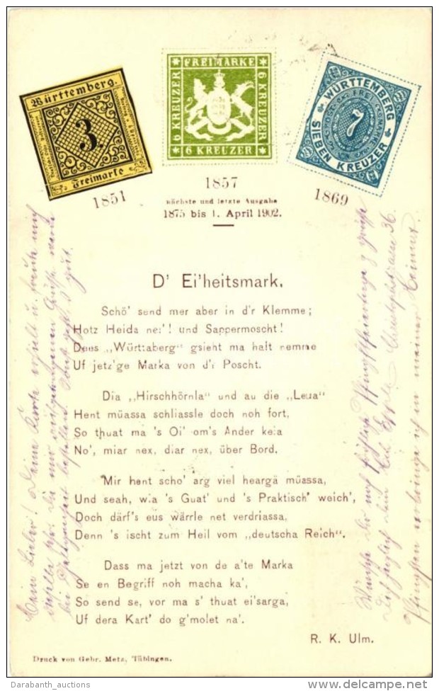 T2 1902 D' Ei'heitsmark / W&uuml;rttemberg Stamps, Art Nouveau (gluemark) - Non Classificati