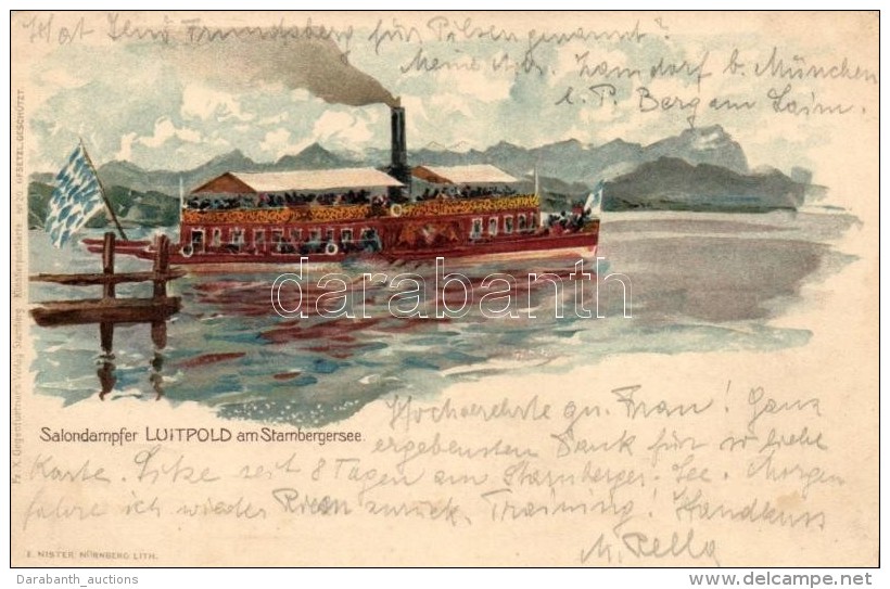 T2/T3 Salondampfer Luitpold Am Stamberger See, Gegenfurtner's Verlag No. 20. / German Cruise Ship, Litho - Non Classificati