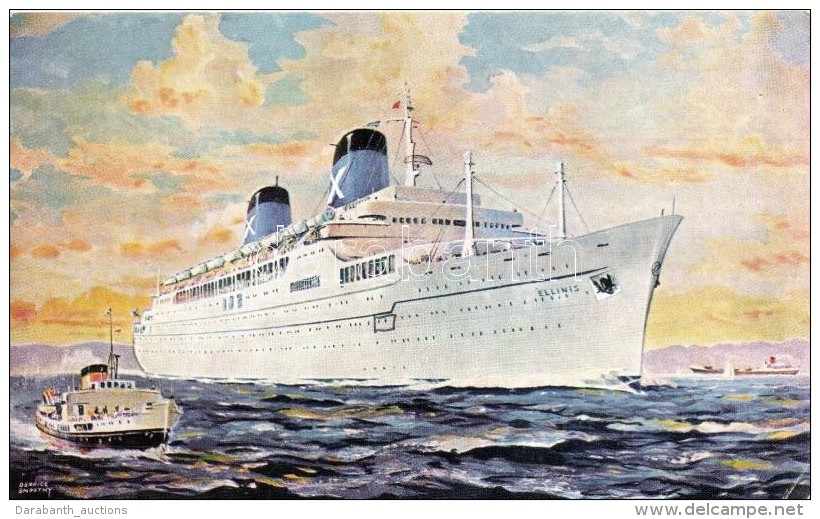 T2/T3 R.H.M.S. Ellinis, Chandris Lines Ship, Art Postcard, S: Derrick Snoothy (EK) - Non Classificati