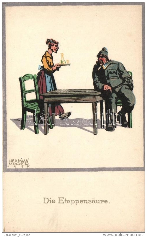 ** T2/T3 'Die Etappensaure' / Austro-Hungarian Soldier Sitting At Table, Waiting For A Drink, 'Kriegsf&uuml;rsorge... - Non Classificati