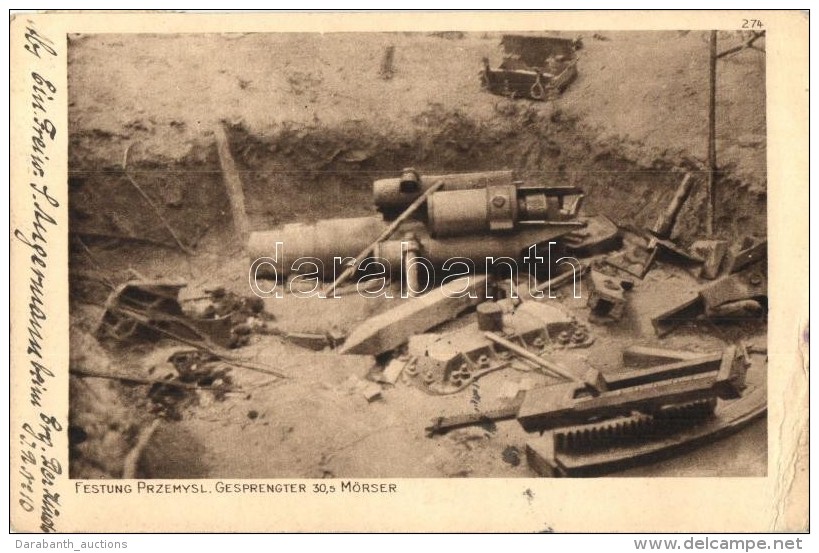 T3 Der Krieg 1914/15. Festung Przemysl. Gesprengter 30,5 M&ouml;rser / WWI Blown Up K.u.K. Mortar, Cannon, Charity... - Non Classificati