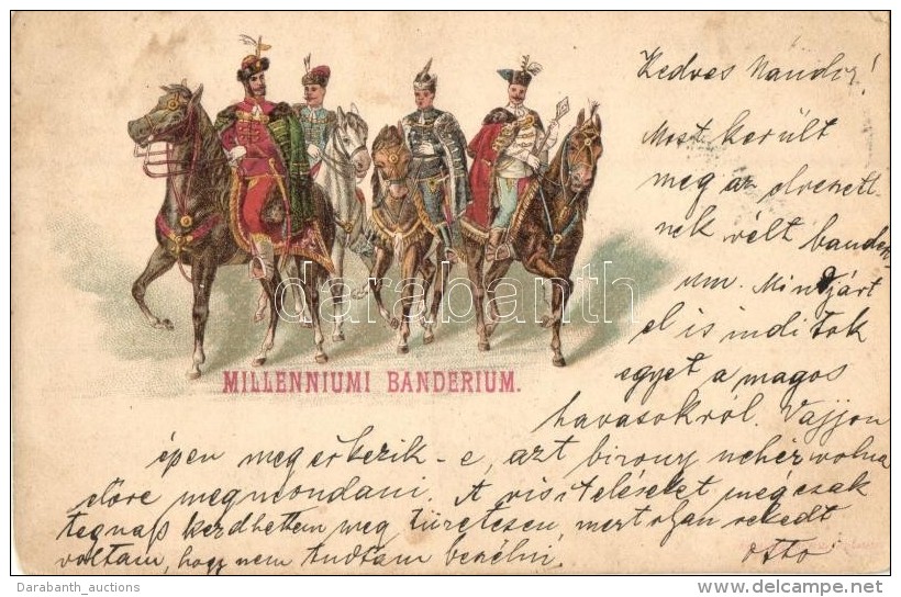 * T3 1898 Milleniumi Banderium / Hungarian Cavalrymen Uniform, Litho  (fa) - Non Classificati