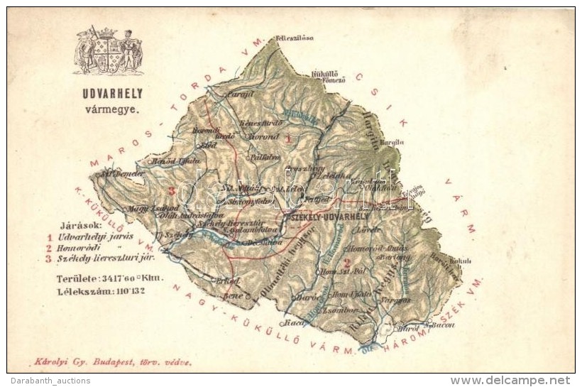 * T2 Udvarhely V&aacute;rmegye T&eacute;rk&eacute;pe; K&aacute;rolyi Gy. Kiad&aacute;sa / Comitatul Odorheiu /... - Unclassified