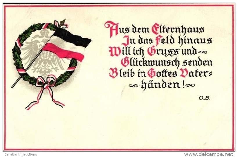 ** T1/T2 Aus Dem Elternhaus In Das Feld Hinaus / German Military Propaganda, Flag - Non Classificati