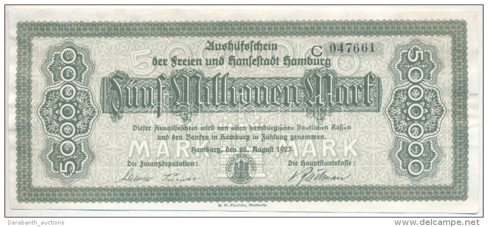 N&eacute;metorsz&aacute;g / Weimari K&ouml;zt&aacute;rsas&aacute;g / Hamburg 1923. 5.000.000M... - Non Classificati