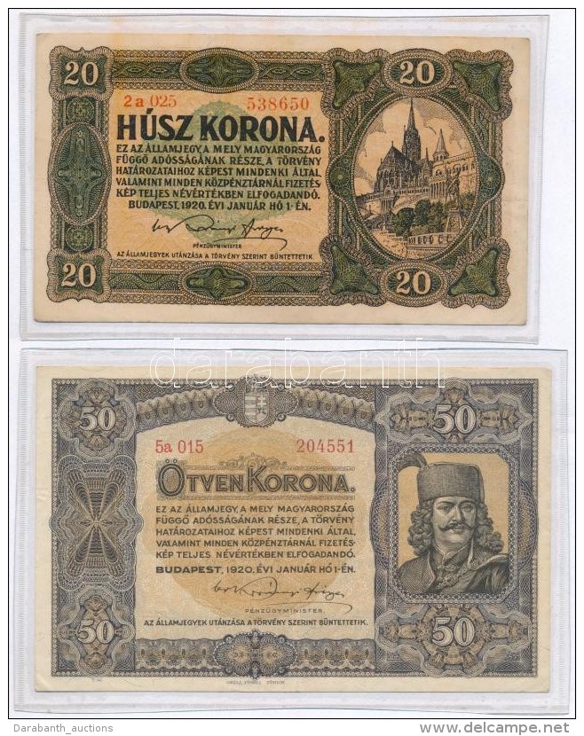 1920. 10K (2x) + 20K + 50K 'Orell F&uuml;ssli Z&uuml;rich' Mindegyik Lez&aacute;rt F&oacute;liatokban T:II-,III... - Non Classificati