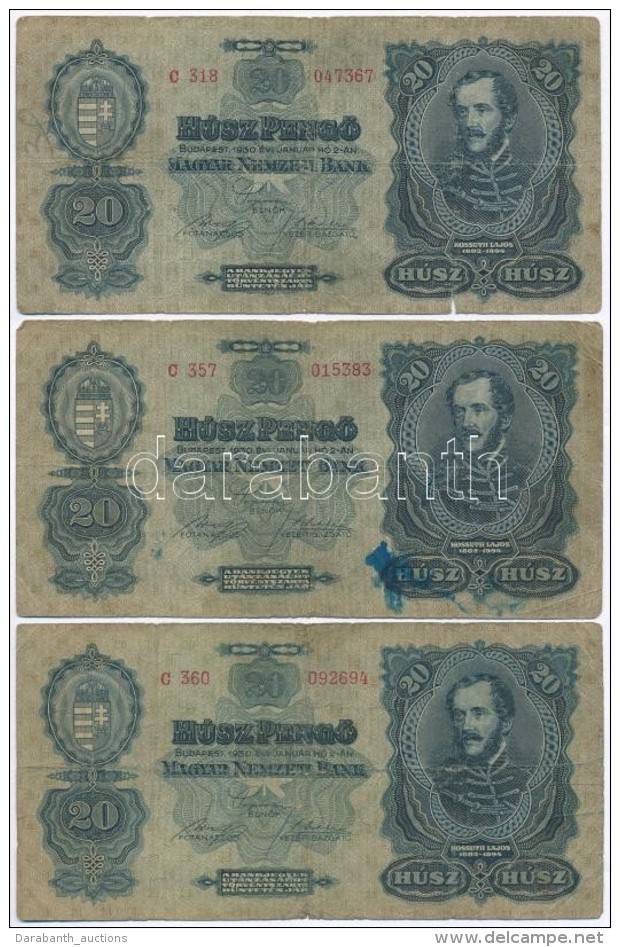 1930. 20P (3x) T:III- - Non Classificati