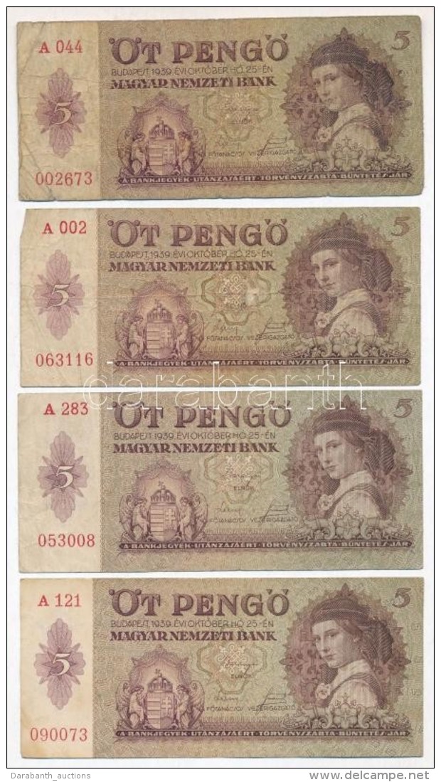 1939. 5P (4x) T:III,III- - Non Classificati