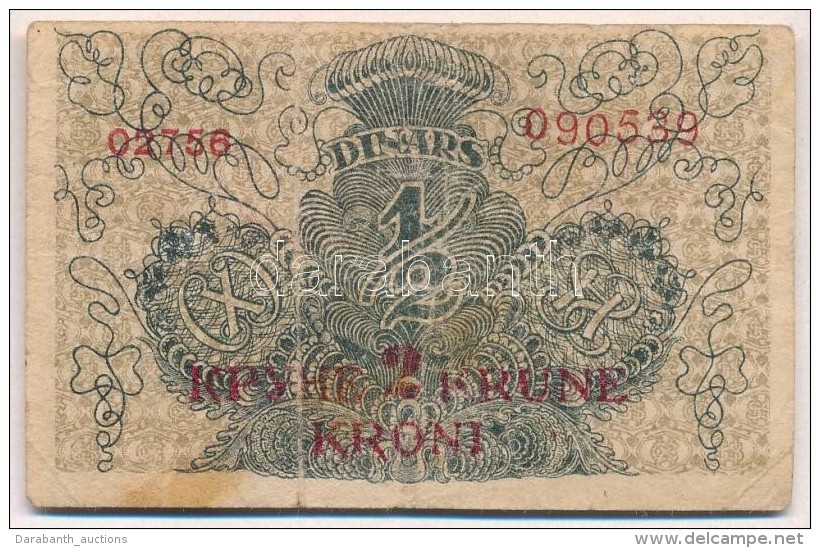 Szerb-Horv&aacute;t-Szlov&eacute;n Kir&aacute;lys&aacute;g 1919. 1/2D 2K-&aacute;s Piros, 'KPYHE 2 KRUNE KRONI'... - Non Classificati