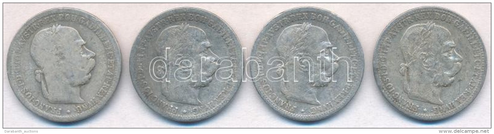 Ausztria 1896-1900. 1K Ag 'Ferenc J&oacute;zsef' (4xklf) T:2-,3 Austria 1896-1900. 1 Corona Ag 'Franz Joseph'... - Non Classificati