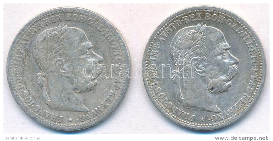 Ausztria 1900-1901. 1K Ag 'Ferenc J&oacute;zsef' (2x) T:2,2- Austria 1900-1901. 1 Corona Ag 'Franz Joseph' (2x)... - Non Classificati