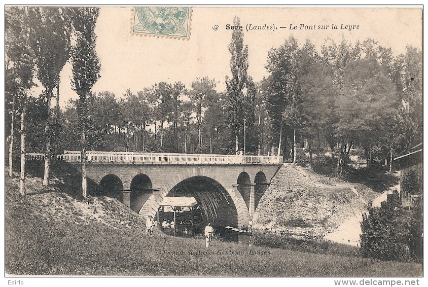 ----  40-----  SORE  Le Pont Sur La Leyre Timbrée TTB - Sore