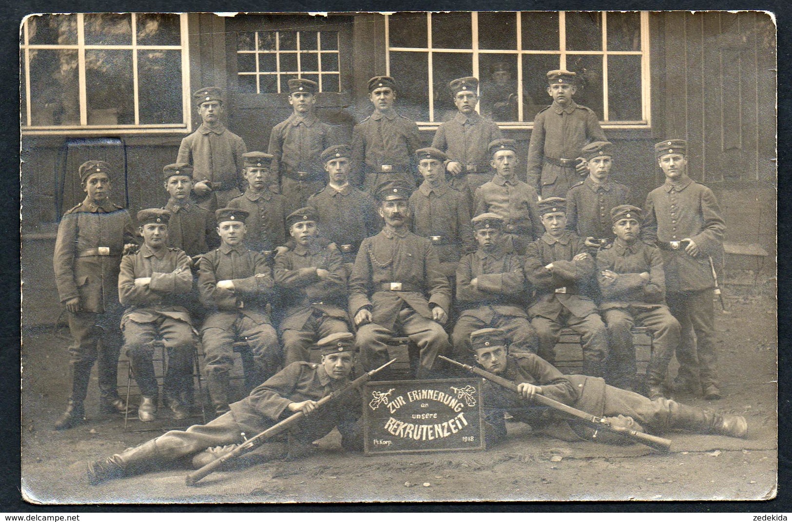 A2875 - Alte Foto Ansichtskarte - Soldat Offizier Uniform 1. WK WW - 14. Korp. - 1918 - War 1914-18