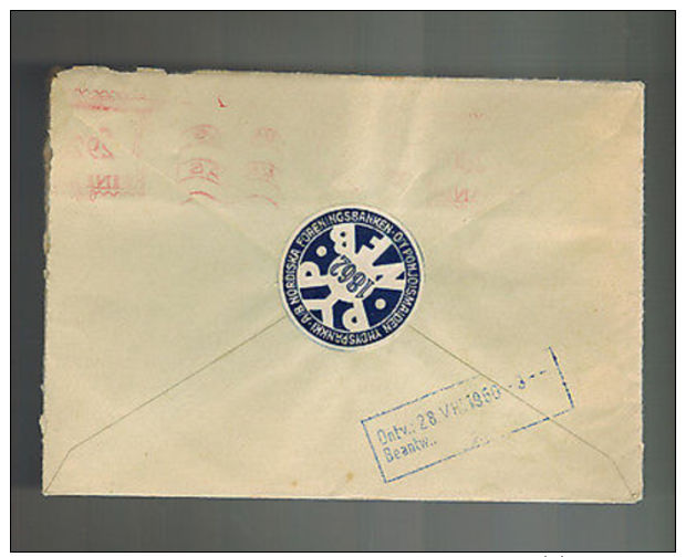 1950 Helsinki Finland Airmail Meter Cover Amsterdam Bank Holland - Other & Unclassified