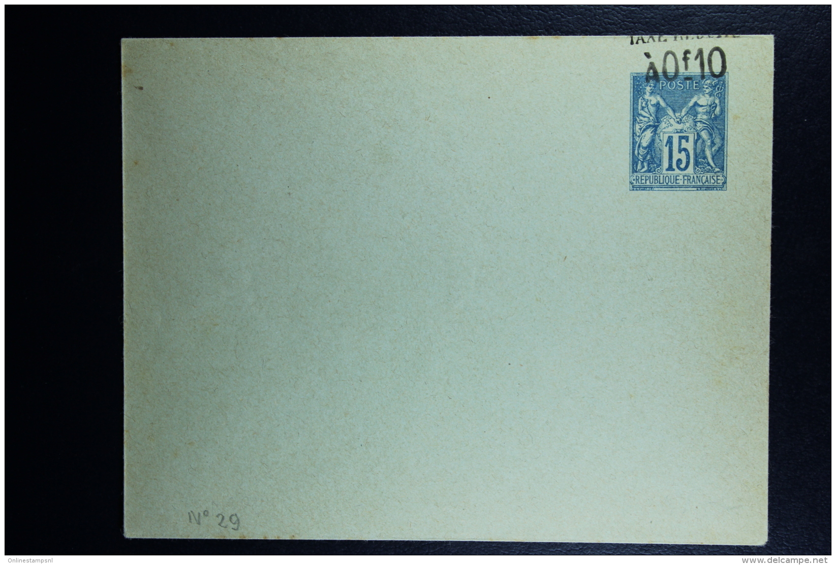France: Enveloppe Sage  15 C  Type J 68 Avec  Surcharge  Taxe Reduite - Standard Covers & Stamped On Demand (before 1995)