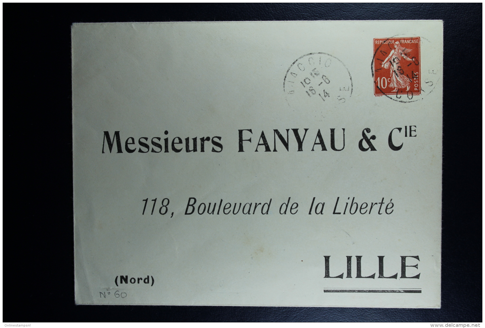 France: Enveloppe Semeuse  10 C  Type E  , 147 X 112 Mm Repiquage  Fanyau Lille  Date 211 - Buste Postali E Su Commissione Privata TSC (ante 1995)