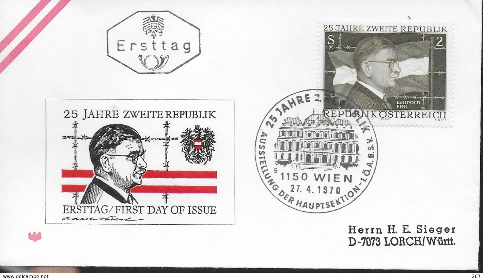 AUTRICHE    FDC    1970    Leopold    Figl - FDC