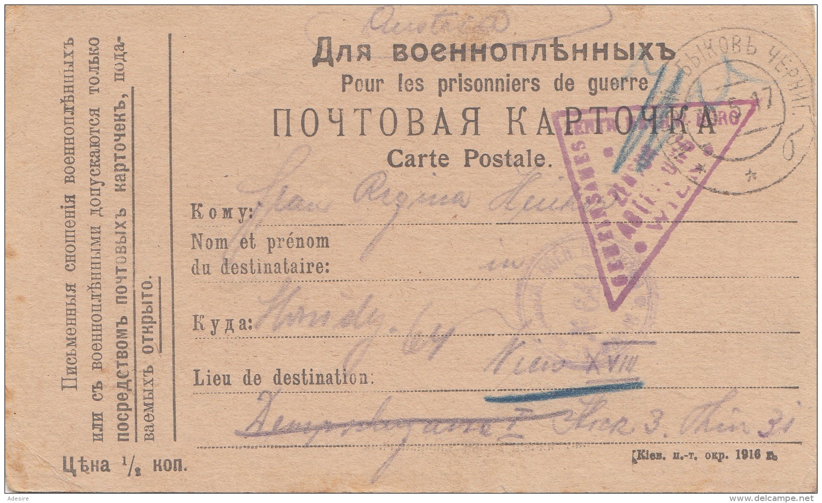 1917 RUSSLAND Zensurierte Pk Gel.n.Wien XVIII - Briefe U. Dokumente