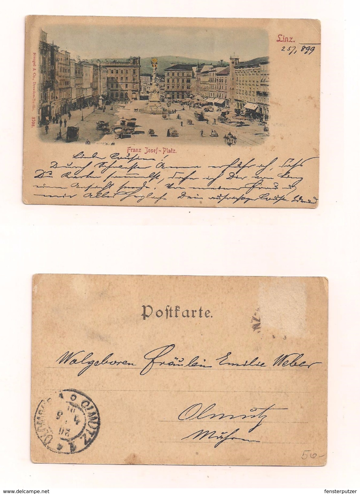 AK Linz A.d.Donau - Franz Josef-Platz - 26.4.1899 - Echt Gelaufen - Linz